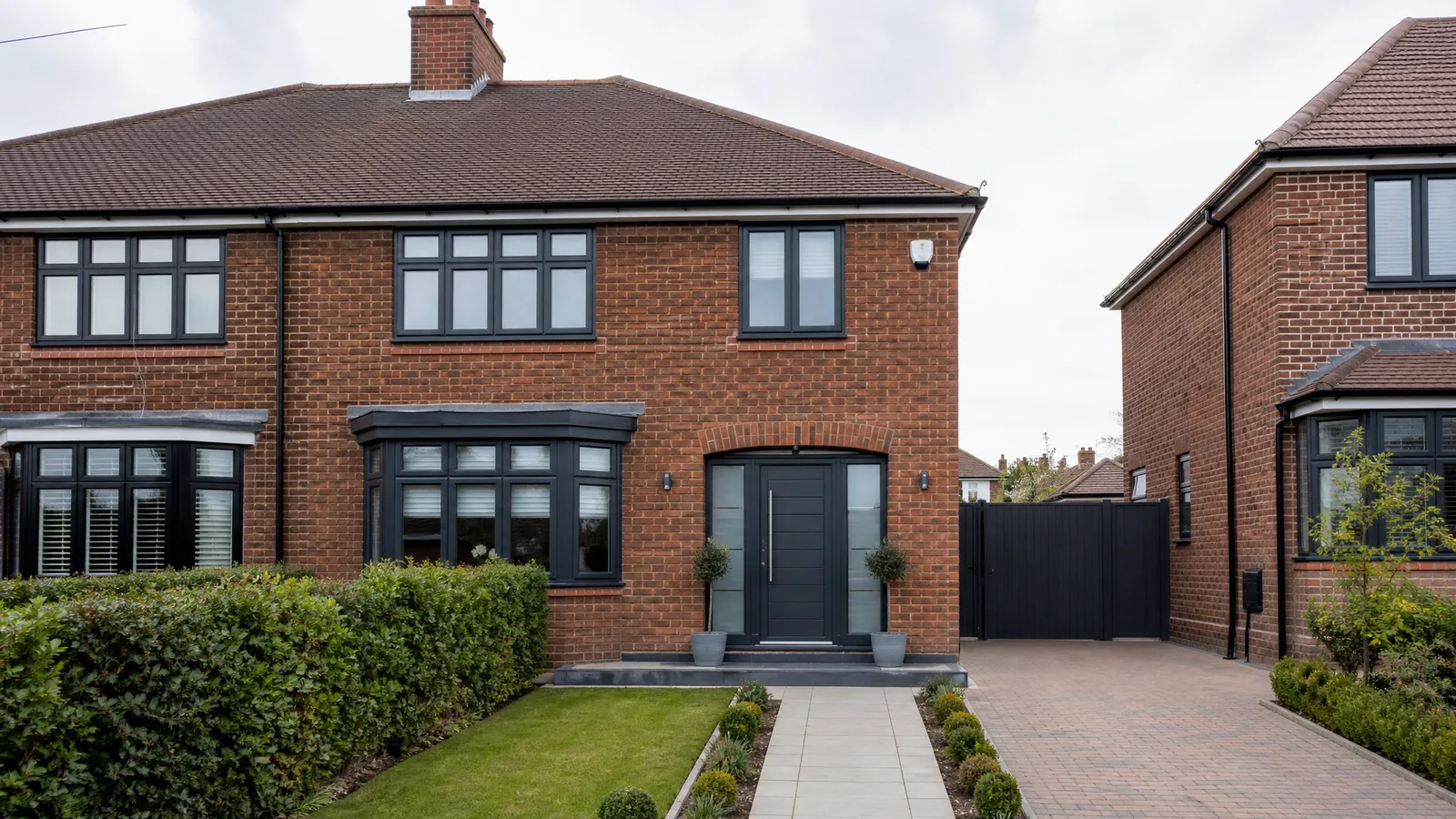 Replacement windows installed on a UK brick home